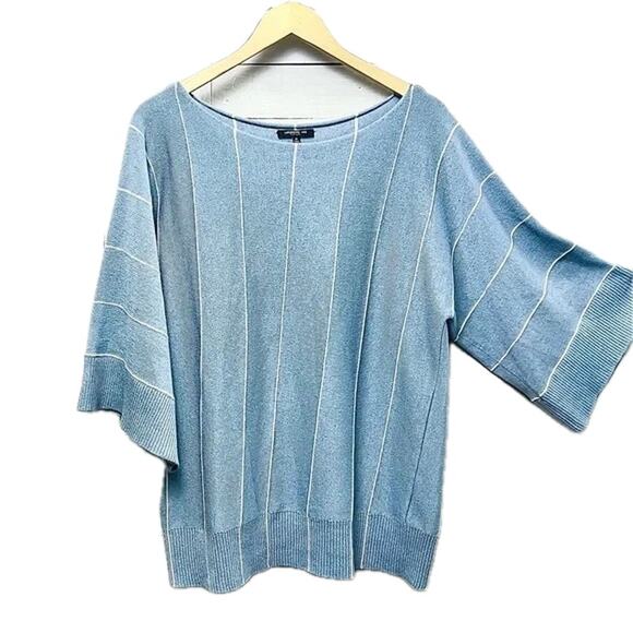 Lafayette 148 New York Blue Crew Neck Sweater - Picture 2 of 7